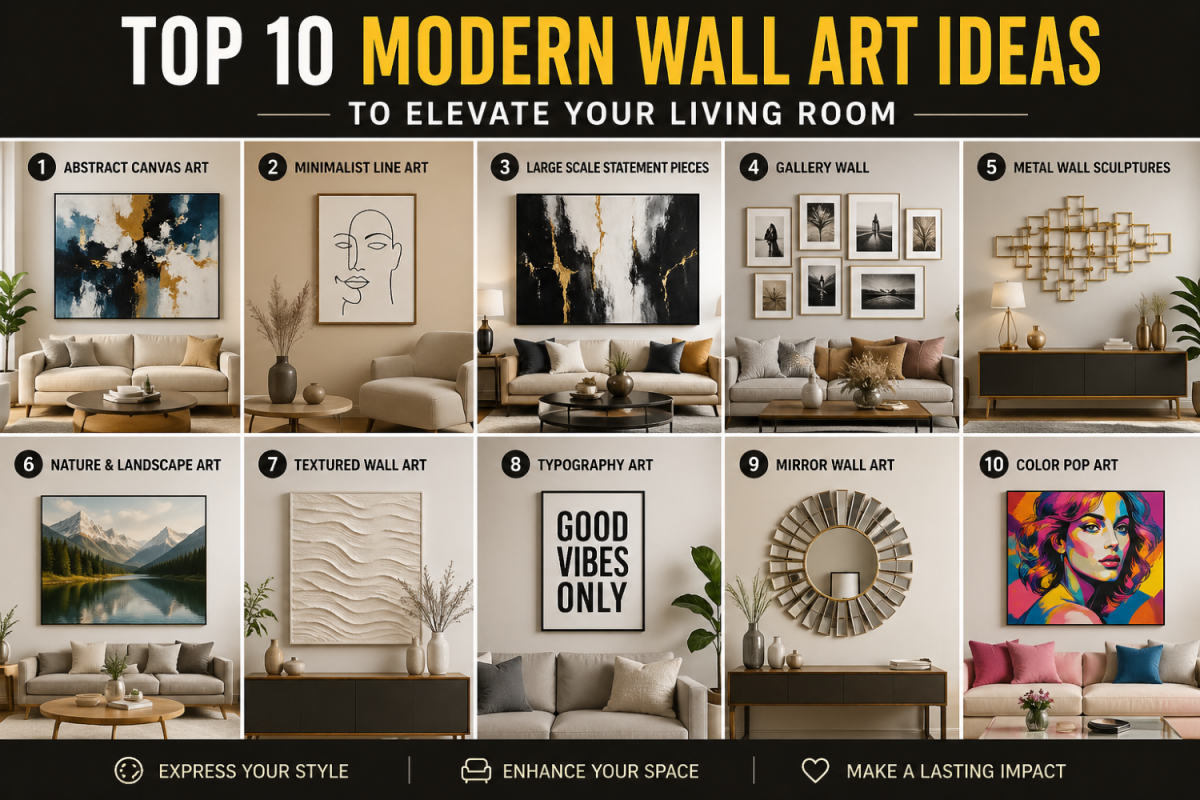 Top 10 Modern Wall Art Ideas to Elevate Your Living Room